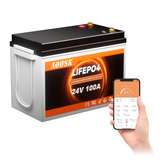 AOUSK 24V 100Ah Trolling Motor LiFePO4 Battery,2560Wh Lithium Battery Perfect for RV, Marine, Trolling Motor, Solar Off-Grid System 4000-15000 Deep Cycles & 10-Year Lifetime