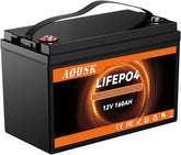 AOUSK 12V 160Ah with 160A BMS for Group 31, Low Temp Cut Off, Deep Cycle, 12V Lithium Battery for Trolling Motor, Boat