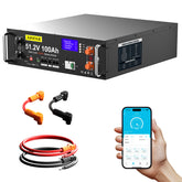 AOUSK 48V 100Ah Lithium LiFePO4 Server Rack Battery, Support Inverter Communication, Built-in 100A BMS with Bluetooth,Max. 5120W Power Output, 6000+ Cycles, Perfect for Off-Grid, Solar, Backup Power