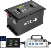 AOUSK 36V 105Ah Lithium Battery for Golf Cart, Built-in Smart 200A BMS, with Touch Monitor & Mobile APP, 4000+ Cycles Rechargeable LiFePO4 Battery, Max 8.06kW Power Output, Perfect for Golf Carts