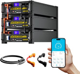48V 200Ah Lithium LiFePO4 Solar Battery, Support Inverter Communication, Built-in 200A BMS with Bluetooth, Max.10.24kW Power Output, 6000+ Cycles, Perfect for Off-Grid, Solar