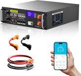 AOUSK 48V 100Ah(V1) Lithium LiFePO4 Server Rack Battery, Support Inverter Communication, Built-in 100A BMS with Bluetooth,Max. 5120W Power Output, 6000+ Cycles, Perfect for Off-Grid, Solar, Backup Power(副本)
