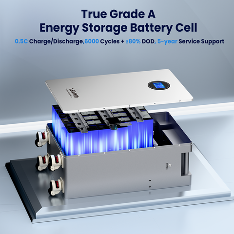 AOUSK 48V 314Ah Lifepo4 16.1kWh Lithium Battery, Build in 200A BMS High Capacity Energy Storage with Breakers, LCD Touchscreen, RS485/CAN/RS232, Ideal for Home Backup, Off-Grid, Solar System