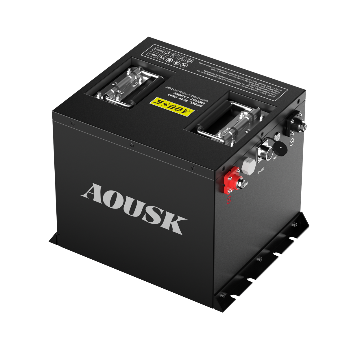 AOUSK 36V 105Ah MINI Lithium Battery for Golf Cart, Built-in Smart 200A BMS, with Touch Monitor & Mobile APP, 4000+ Cycles Rechargeable LiFePO4 Battery, Max 8.06kW Power Output, Perfect for Golf Carts