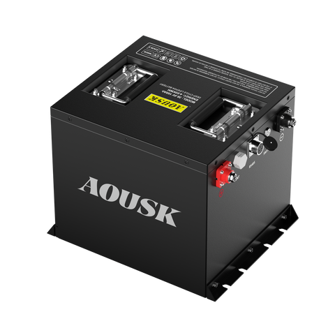 AOUSK 36V 105Ah MINI Lithium Battery for Golf Cart, Built-in Smart 200A BMS, with Touch Monitor & Mobile APP, 4000+ Cycles Rechargeable LiFePO4 Battery, Max 8.06kW Power Output, Perfect for Golf Carts