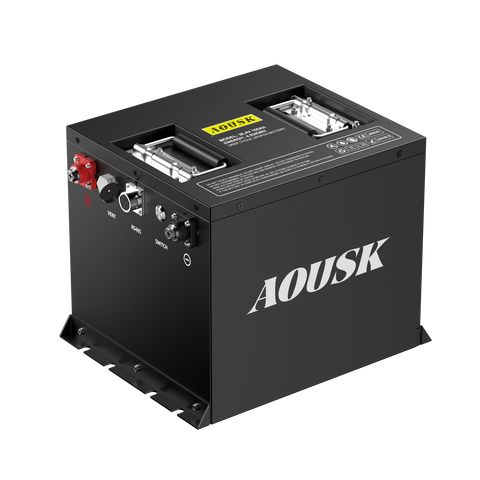 AOUSK 36V 105Ah MINI Lithium Battery for Golf Cart, Built-in Smart 200A BMS, with Touch Monitor & Mobile APP, 4000+ Cycles Rechargeable LiFePO4 Battery, Max 8.06kW Power Output, Perfect for Golf Carts
