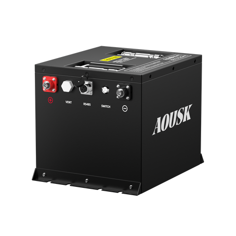 AOUSK 36V 105Ah MINI Lithium Battery for Golf Cart, Built-in Smart 200A BMS, with Touch Monitor & Mobile APP, 4000+ Cycles Rechargeable LiFePO4 Battery, Max 8.06kW Power Output, Perfect for Golf Carts