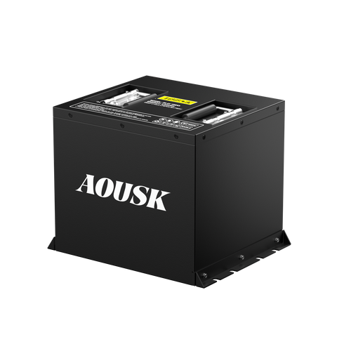 AOUSK 36V 105Ah MINI Lithium Battery for Golf Cart, Built-in Smart 200A BMS, with Touch Monitor & Mobile APP, 4000+ Cycles Rechargeable LiFePO4 Battery, Max 8.06kW Power Output, Perfect for Golf Carts