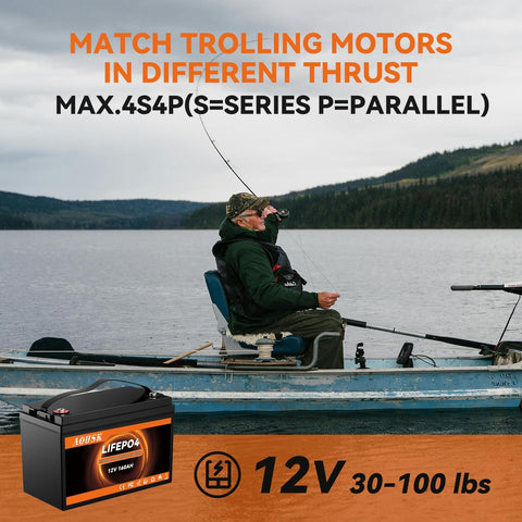 AOUSK 12V 160Ah with 160A BMS for Group 31, Low Temp Cut Off, Deep Cycle, 12V Lithium Battery for Trolling Motor, Boat
